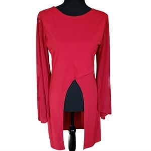 Y2k Vanity Split Font Sheer Long High Low Top Sz M